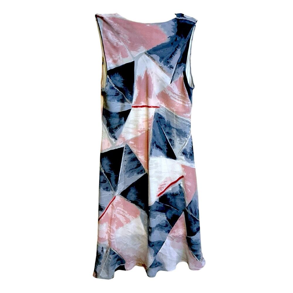 NIC+ZOE Artsy Abstract Multicolor Cowl Neck Sleeveless Dress‎ Flowy Feminine-L - Picture 4 of 12